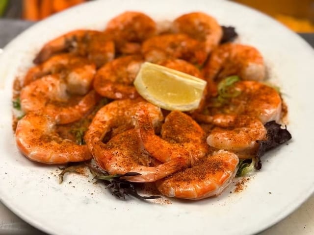 Full Pound Steamed Shrimp.