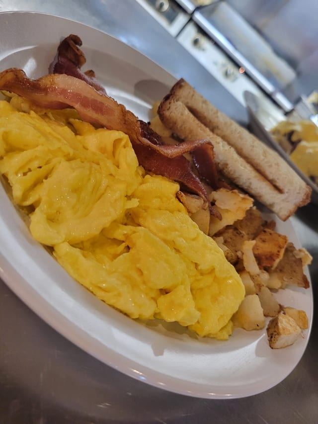 Kids Scrambled Eggs & Bacon.