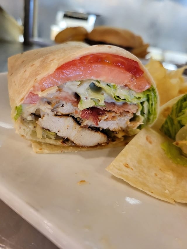 Blackened Chicken Caesar Wrap.